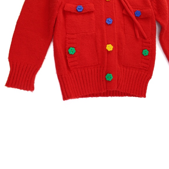 Vintage Pierre Bonee Knit Hooded Vibrant Retro Embellished Top 3T - Picture 4 of 6